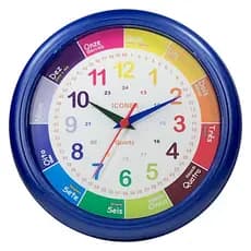 Relógio de Parede Infantil Educativo 30cm Grande Redondo – Ideal para Sala, Cozinha, Escritório, Creches e Escolas