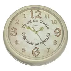 Relógio de Parede Anti-Horário 30cm Redondo Grande Diferente Decorativo Sala Quarto Cozinha