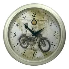 Relógio de Parede Retrô 30cm Redondo Grande Carro Moto Avião Trem Veleiro Decorativo