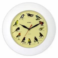 Relógio de Parede Redondo 30cm Canto de Pássaros Decorativo Sala Cozinha Quarto