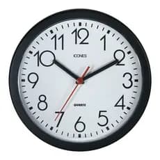 Relógio de Parede 24cm Redondo com Números Arábicos - Preto e Branco – Decoração para Sala, Cozinha e Escritório