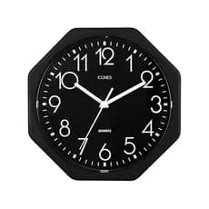 Relógio de Parede Oitavado 24cm Euro Decorativo Cores Sortidas Sala Cozinha Escritório