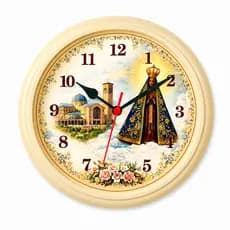 Relógio de Parede Redondo Nossa Senhora Aparecida 30cm – Decoração Religiosa Moderna