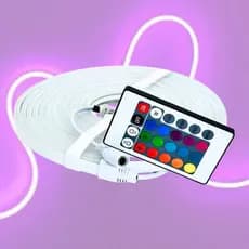 FITA NEON LED 5MTS 54 LEDS RGB C/CONTROLE 12V IP65