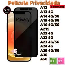 Película Privacidade Vidro Temperado Anti Spy Para Samsung Galaxy A15 A14 A16 A21S A24 A13 A25 A12 A23 A22 A50 A30 4G 5G