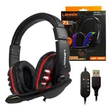 Fone Gamer Led RGB com microfone USB Para PC Computador Headphone Videogame