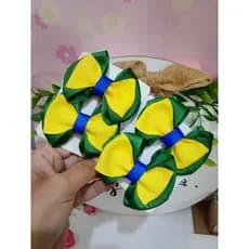 Laço de cabelo infantil do Brasil/laço verde amarelo Brasil/acessórios infantil/laço menina/laço copa/
