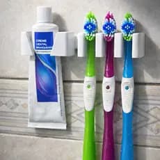 Suporte de Escova de Dente e Pasta l Organizador Parede Banheiro l Porta Escova Familia