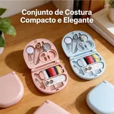 Kit de Costura Doméstico e de Viagem | Mini Emergência 7x6cm com Agulha e Linha