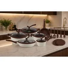 Conjunto Panelas 20 Peças Revestimento Cerâmico Linha Pacific Premium