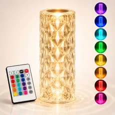 Luminária LED RGB Crystal Diamante Solena Touch + Controle Sem Fio Recarregável USB-C