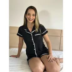 Pijama americano short / pijama americano botões/ malha PV/ pijama americano curto/ pijama americano feminino