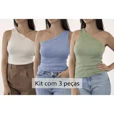 KIT 3 PEÇAS REGATA UM OMBRO SÓ ONDAS VERÃO 2026