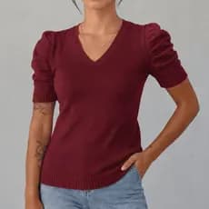BLUSA FEMININA MANGA CURTA BUFANTE