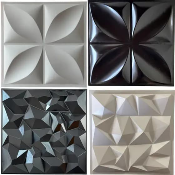 Kit 30 / 40 / 50 / 60 / 75 Placas PVC 3D Revestimento de Parede Decorativa 25x25 cm