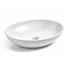 Cuba de Sobrepor Oval 34x29cm Banheiro PVC Pia Moderna Lavabo Design Clean Resistente Fácil Limpeza