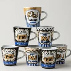 Jogo Canecas Pai Faixa 120ml Porcelana Personalizada Xícara Café Chá Pai Presente Taça Elegante Café Manhã Pai Te amoo