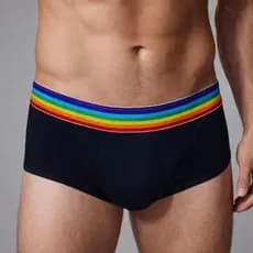 Kit 3 Cueca Masculina Lisa Adulto Modelo Sunga Arco Iris Cotton Lgbt Algodao Respiravel Cor Variada