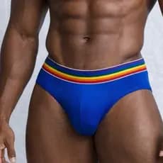 Kit 3 Cuecas Fio Dental Arco iris Cotton Calcinha Masculina Lgbt Lisa Algodão Cores Variadas