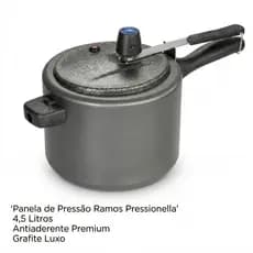 Panela De Pressão Ramos 4,5 Litros Antiaderente Alumínio Dura Cover INMETRO Fogão a Gás