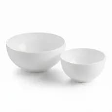 Kit Bowl Moon Vidro Opaline Branco 1,3L e 700ml Tigela Resistente Microondas