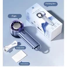 Ventilador Portátil Turbo com Bateria Longa Duração e Tecnologia de Resfriamento Gelado