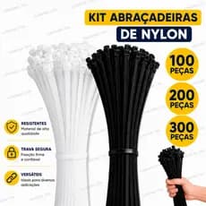 Kit 100/200/300 Abraçadeiras Nylon Enforca Gato 2,5x150mm ou 2,5x200mm Super Resistente