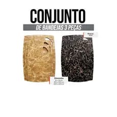✨Conjunto 3 Tábuas de Corte Marmorizadas em MDF – Resistentes, Elegantes e Práticas
