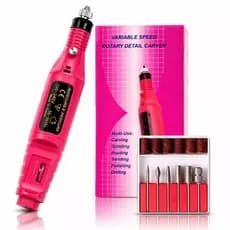 Lixadeira Lixa Elétrica Motor Unha Aparelho Lixador Profissional Bivolt Manicure Motorzinho Rosa