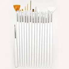 Kit 15 Pincéis Decoração De Unhas Manicure Profissional Artística Nail Art Unha Gel