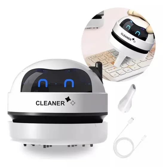 Mini Aspirador de Pó Com Coletor Recarregável USB Limpeza Rápida