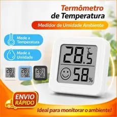 Mini Medidor de Temperatura e Umidade Higrômetro Termômetro Ambiente Compacto Profissional