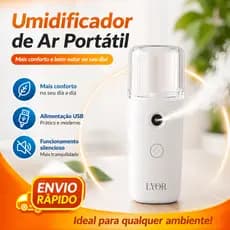Mini Umidificador de Ar Portátil Compacto Silencioso USB Para Quarto Casa e Escritório Possui LED 35ml