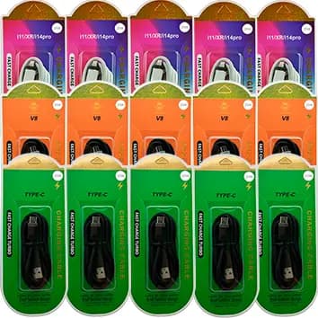 KIT COM 15 CABOS OS TRES MODELOS 5 TIPO C 5 COMPATIVEL PARA IPHONE 5 V8 NO ATACADO PARA REVENDA