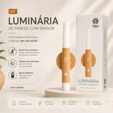 Luminária LED de Parede com Sensor de Movimento Recarregável 3 Modos Luz Noturna Sem Fio