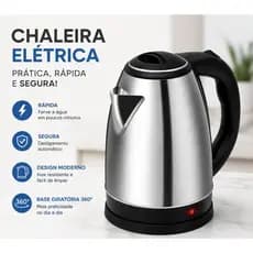 Chaleira Elétrica Inox 1,8L Desligamento Automático Base 360°220V