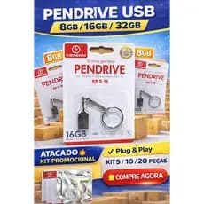 Kit Mini Pendrive Kapbom Original – Chaveiro Metálico USB 2.0 (8GB a 32GB)