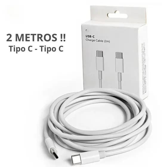 Kit 4/6/8 Cabo para iPhone 2 metros Tipo C Conector Usb-C para iPhone 15, 15 Plus, 15 Pro Max, iPhone 16 iPad