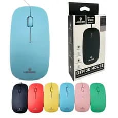 Mouse com fio Macaron Óptico Ergonômico LEY-1564 3 Botões Office Ultra usb Lehmox
