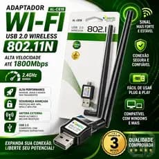 Antena Wi-fi Adaptador Wireless 1800mb/s Usb Pc Notebook - AL-C818 ALTOMEX