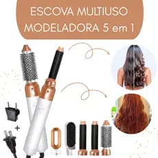 Escova 5 em 1 Multiuso 110V - Seca, Modela, Alisa e Penteia