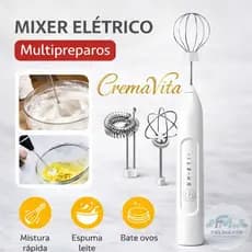 Batedor Misturador Mixer 2 em 1 Elétrico para Bebidas Leite Café Clara de Ovo CremaVita