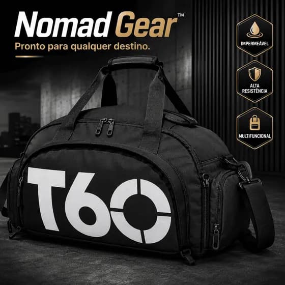 Bolsa Transversal Esportiva Nomad Gear Preta Multifuncional