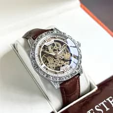 2026 novo estilo oco esculpido relógio mecânico totalmente automático Retro High-End relógio masculino à prova dwaterpro