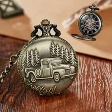 2026 venda quente Retro cobre cor carro Flip masculino feminino automático mecânico superfície romana relógio de bolso