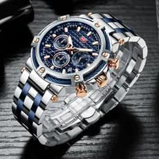 MINI FO CUS Relógio Casual Masculino Relógio de Quartzo À Prova D 'Água Luminoso Banda de Aço Relógio Masculino