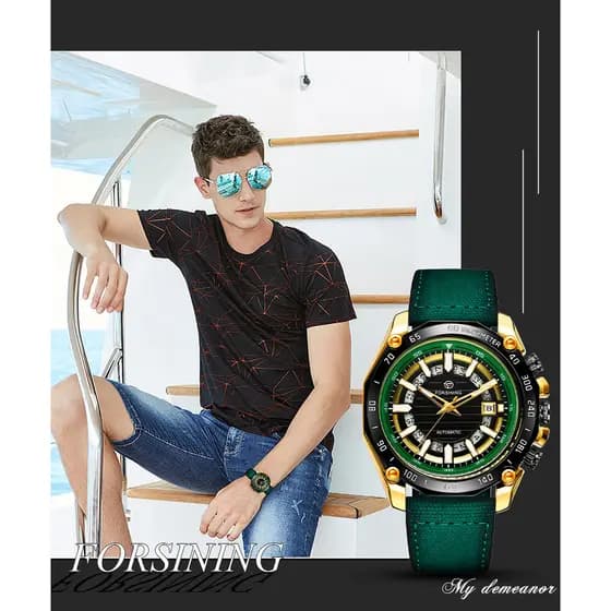 PARA SI NING Moda Casual Oco Relógio Mecânico Automático Masculino Calendário Luminoso Relógio de Pulso Multi-Cor Opcion
