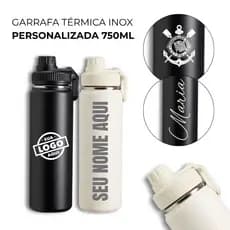 Garrafa Térmica Inox Personalizada 750ml Com Nome Logo Brinde Corporativo Laser