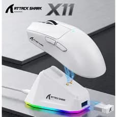 Ataque SHARK X11 Mouse Para Jogos Sem Fio Tri-Mode PAW3311 22000 DPI 59g Base De Carregamento Magnética RGB Ultraleve PC
