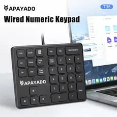 APAYADO T35 Mini Teclado Com Fio USB Almofada Numérica Silenciosa De 34 Teclas Para PC Laptop Doméstico E Escritório